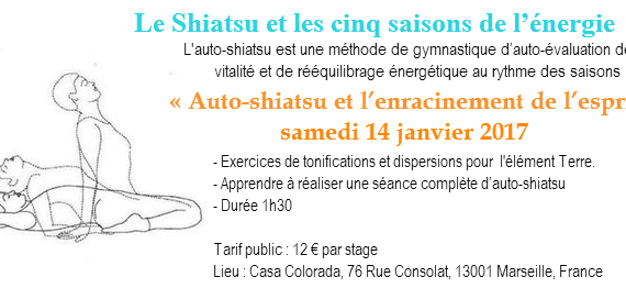 Atelier d'auto-shiatsu, janvier 2017. Marseille