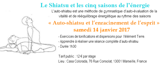Atelier d'auto-shiatsu, janvier 2017. Marseille